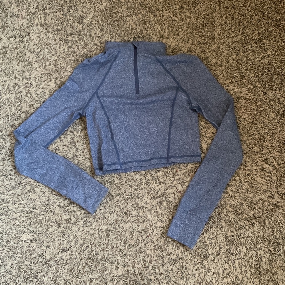 Glowmode half zip cropped long sleeve top